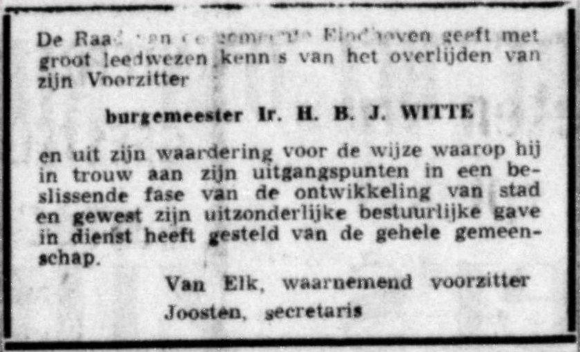  - overlijdensadvertentie - Herman Bernard Jan Witte (deel 3)